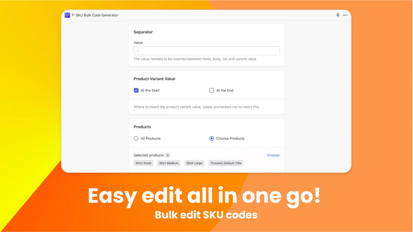 SKU-Code-Generierung