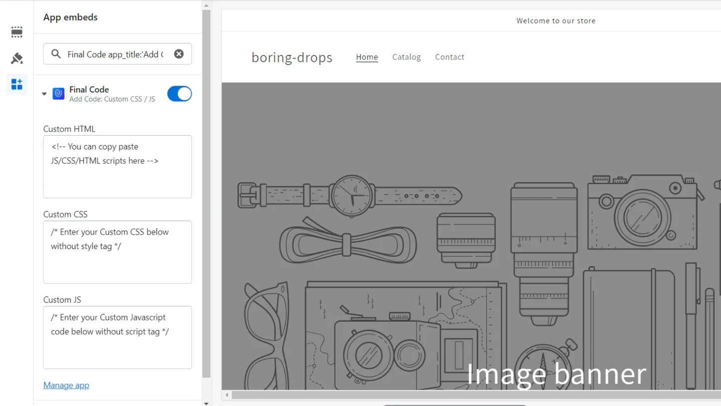 HTML/CSS:JS Liquid Code